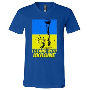 Support Ukraine I Stand With Ukraine Ukrainian Flag V-Neck T-Shirt