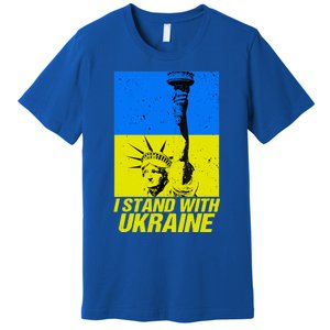 Support Ukraine I Stand With Ukraine Ukrainian Flag Premium T-Shirt