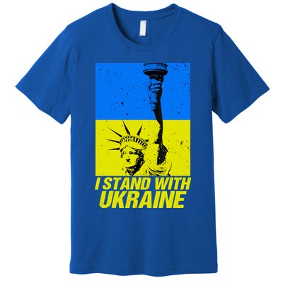 Support Ukraine I Stand With Ukraine Ukrainian Flag Premium T-Shirt