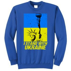 Support Ukraine I Stand With Ukraine Ukrainian Flag Tall Sweatshirt