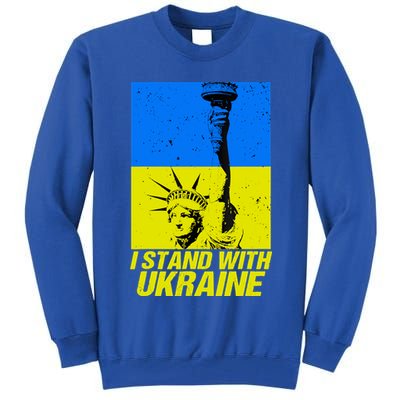Support Ukraine I Stand With Ukraine Ukrainian Flag Tall Sweatshirt