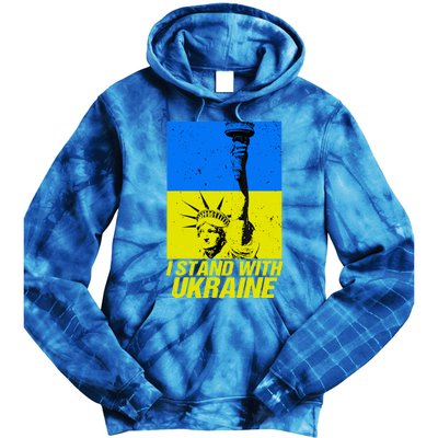 Support Ukraine I Stand With Ukraine Ukrainian Flag Tie Dye Hoodie