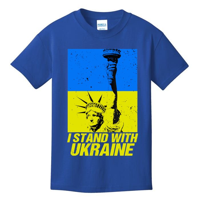 Support Ukraine I Stand With Ukraine Ukrainian Flag Kids T-Shirt