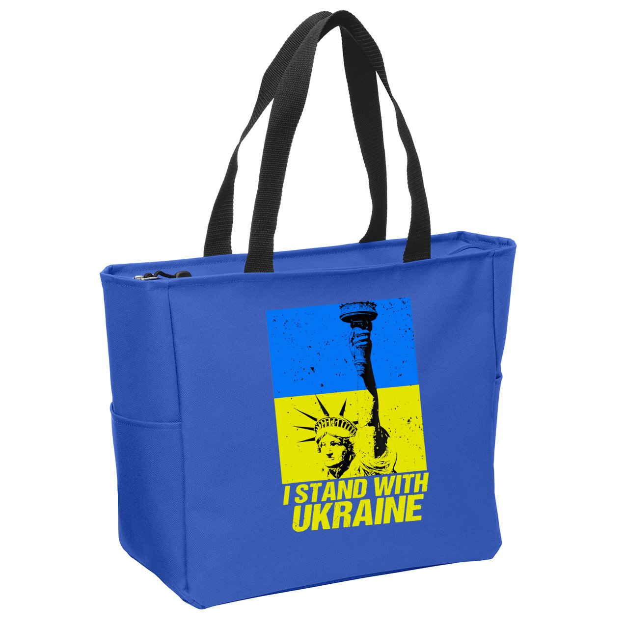 Support Ukraine I Stand With Ukraine Ukrainian Flag Zip Tote Bag