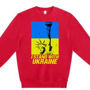 Support Ukraine I Stand With Ukraine Ukrainian Flag Premium Crewneck Sweatshirt