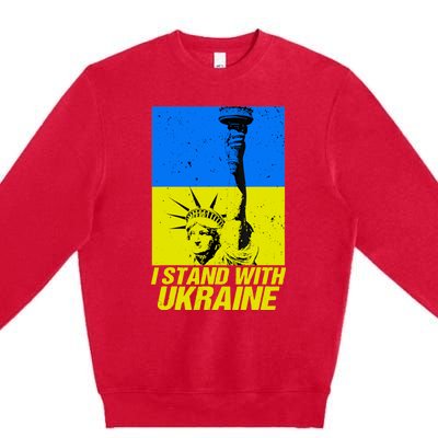 Support Ukraine I Stand With Ukraine Ukrainian Flag Premium Crewneck Sweatshirt