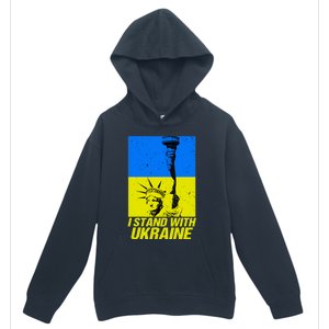 Support Ukraine I Stand With Ukraine Ukrainian Flag Urban Pullover Hoodie