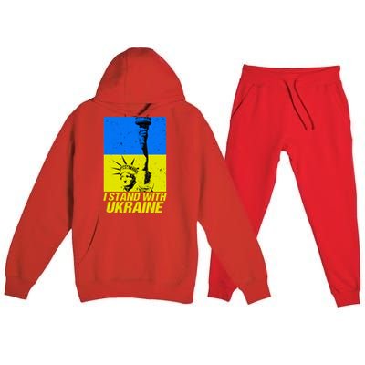 Support Ukraine I Stand With Ukraine Ukrainian Flag Premium Hooded Sweatsuit Set