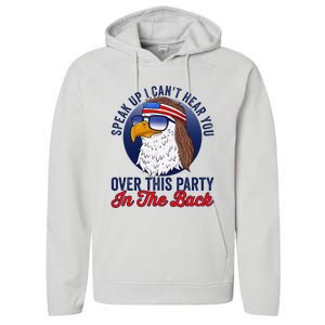 Speak Up I CanT Hear You Over This Party In The Back Mullet Performance Fleece Hoodie