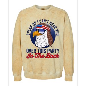 Speak Up I CanT Hear You Over This Party In The Back Mullet Colorblast Crewneck Sweatshirt