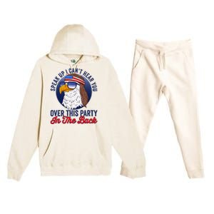 Speak Up I CanT Hear You Over This Party In The Back Mullet Premium Hooded Sweatsuit Set