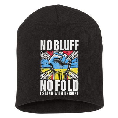 Support Ukraine I Stand With Ukraine Flag Apparel Short Acrylic Beanie