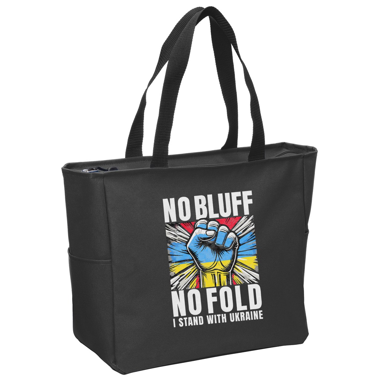 Support Ukraine I Stand With Ukraine Flag Apparel Zip Tote Bag