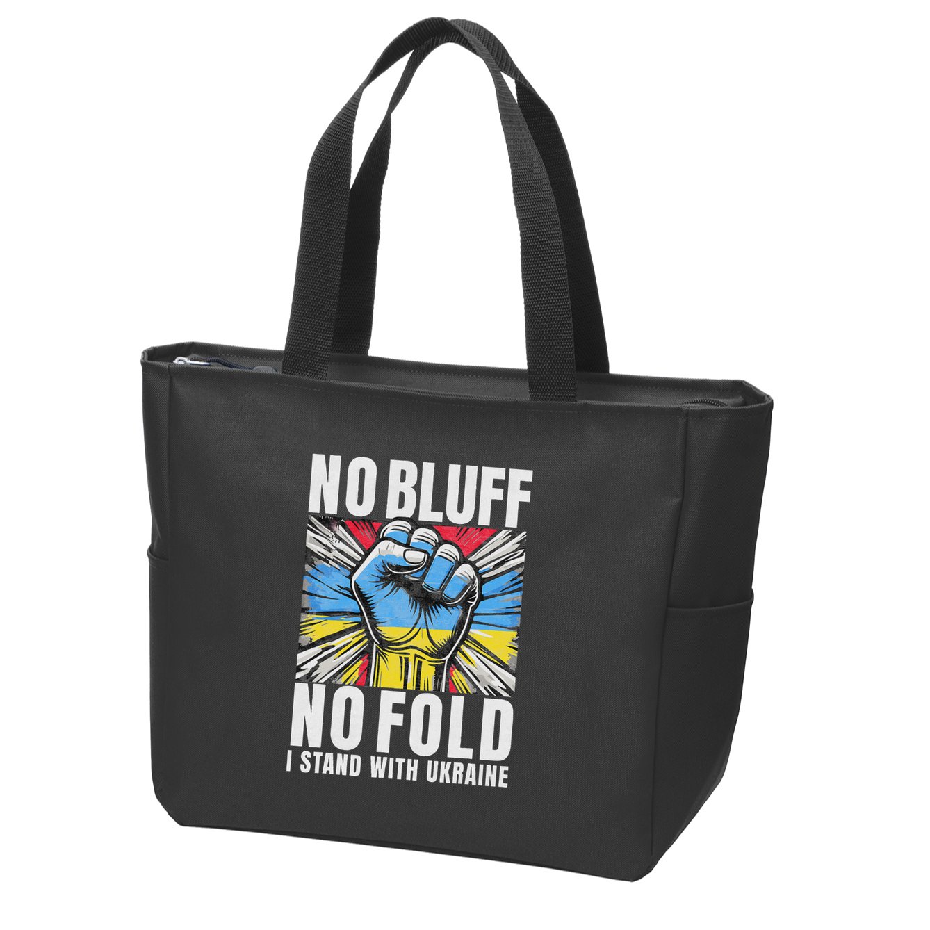 Support Ukraine I Stand With Ukraine Flag Apparel Zip Tote Bag