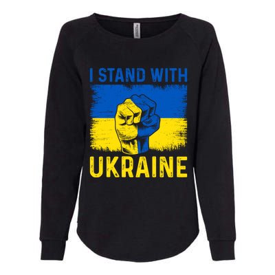 Support Ukraine I Stand With Ukraine Ukrainian Flag Great Gift Womens California Wash Sweatshirt