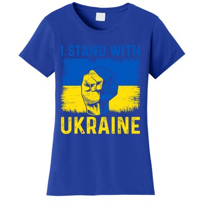 Support Ukraine I Stand With Ukraine Ukrainian Flag Great Gift Women's T-Shirt