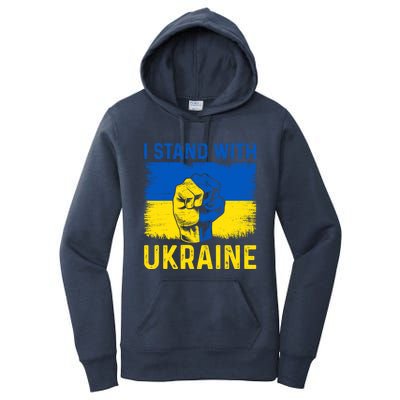 Support Ukraine I Stand With Ukraine Ukrainian Flag Great Gift Women's Pullover Hoodie