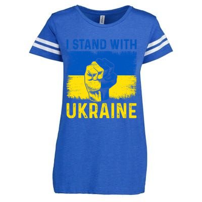 Support Ukraine I Stand With Ukraine Ukrainian Flag Great Gift Enza Ladies Jersey Football T-Shirt