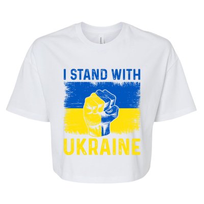 Support Ukraine I Stand With Ukraine Ukrainian Flag Great Gift Bella+Canvas Jersey Crop Tee