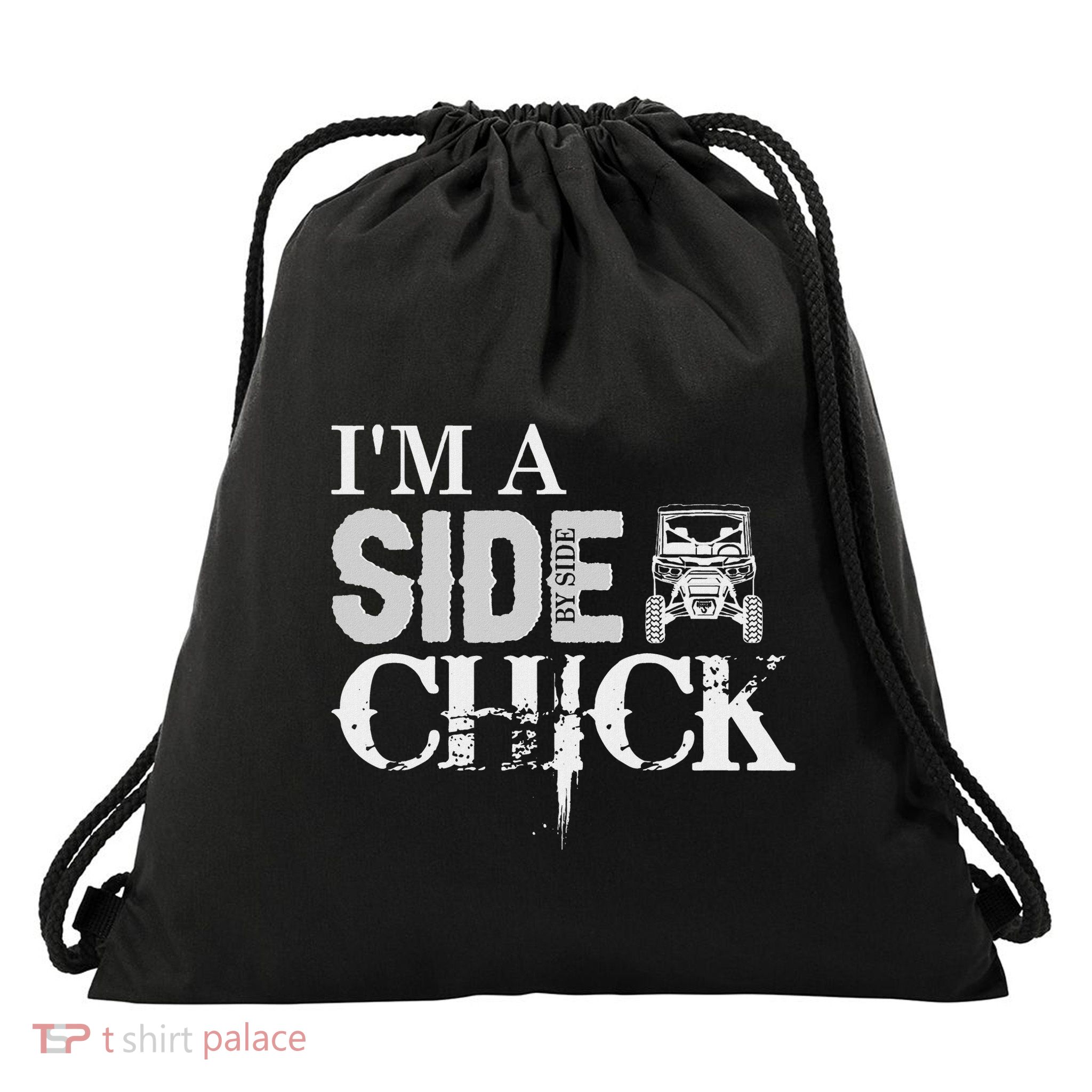 Sxs Utv IM A Side By Side Chick Canam Defender Drawstring Bag
