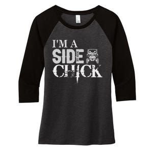 Sxs Utv IM A Side By Side Chick Canam Defender Women's Tri-Blend 3/4-Sleeve Raglan Shirt