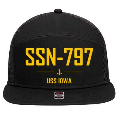 SSN797 USS Iowa 7 Panel Mesh Trucker Snapback Hat