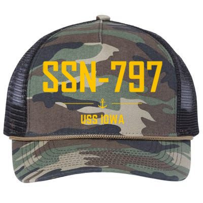 SSN797 USS Iowa Retro Rope Trucker Hat Cap