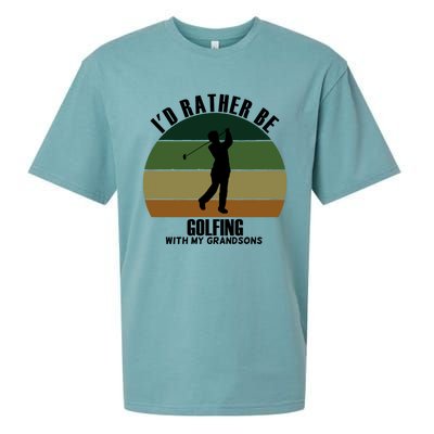 Special Unique Id Rather Be Golfing My Grandsons Gift Sueded Cloud Jersey T-Shirt