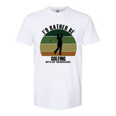 Special Unique Id Rather Be Golfing My Grandsons Gift Softstyle CVC T-Shirt