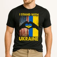 Support Ukraine I Stand With Us American Ukrainian Flag Cooling Performance Crew T-Shirt