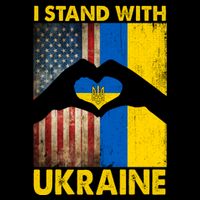 Support Ukraine I Stand With Us American Ukrainian Flag Cooling Performance Crew T-Shirt