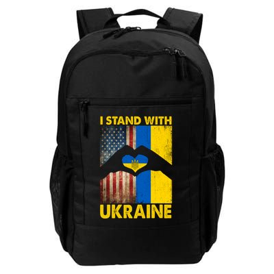 Support Ukraine I Stand With Us American Ukrainian Flag Daily Commute Backpack