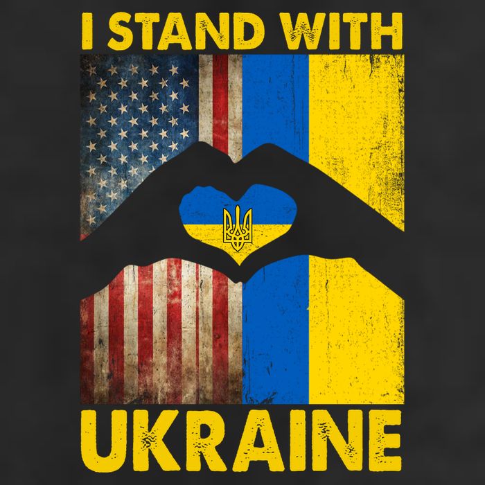 Support Ukraine I Stand With Us American Ukrainian Flag 11oz C Handle Ceramic Mug