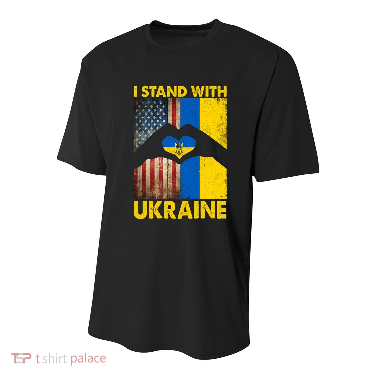 Support Ukraine I Stand With Us American Ukrainian Flag Youth Performance Sprint T-Shirt