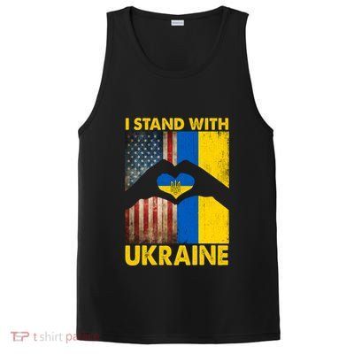 Support Ukraine I Stand With Us American Ukrainian Flag PosiCharge Competitor Tank