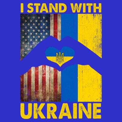 Support Ukraine I Stand With Us American Ukrainian Flag T-Shirt
