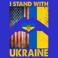 Support Ukraine I Stand With Us American Ukrainian Flag Button
