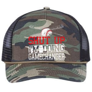 Shut Up Im Doing Game Changer for a Game Changer Baseball Retro Rope Trucker Hat Cap