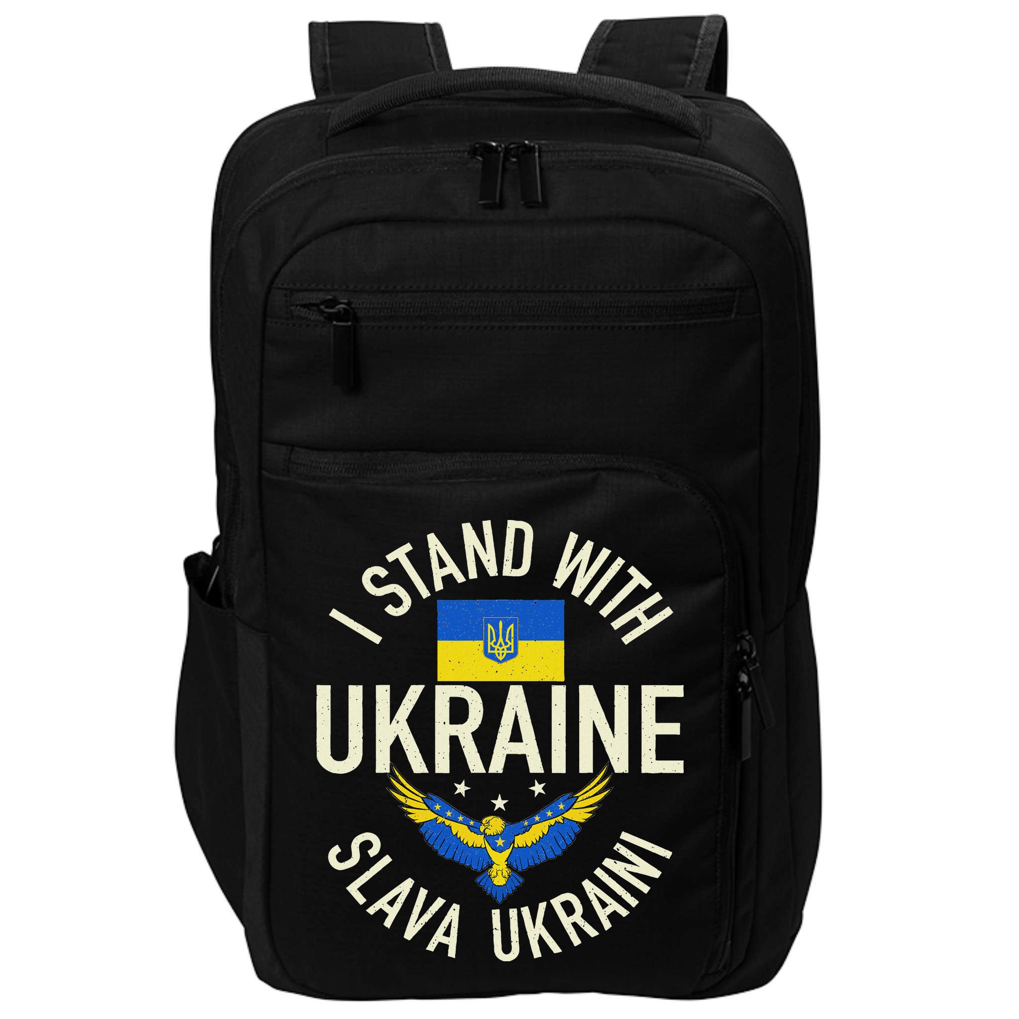 Support Ukraine I Stand With Ukraine Ukrainian Flag Patriot Impact Tech Backpack