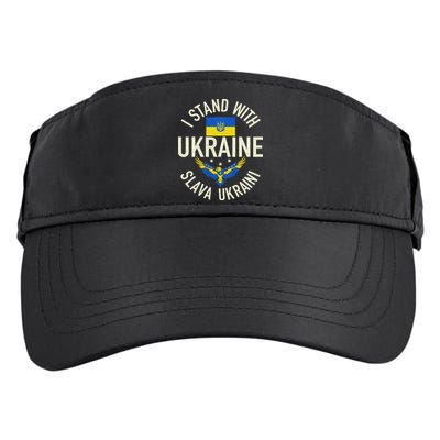 Support Ukraine I Stand With Ukraine Ukrainian Flag Patriot Adult Drive Performance Visor