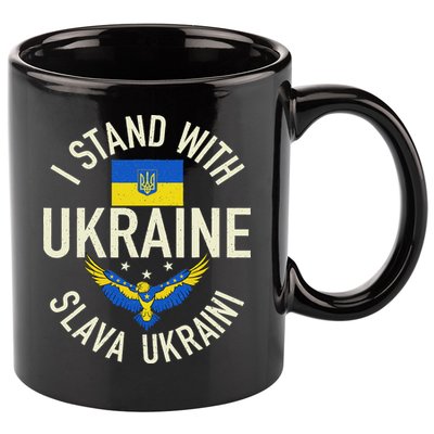 Support Ukraine I Stand With Ukraine Ukrainian Flag Patriot 11oz C Handle Ceramic Mug