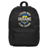 Support Ukraine I Stand With Ukraine Ukrainian Flag Patriot 16 in Basic Backpack