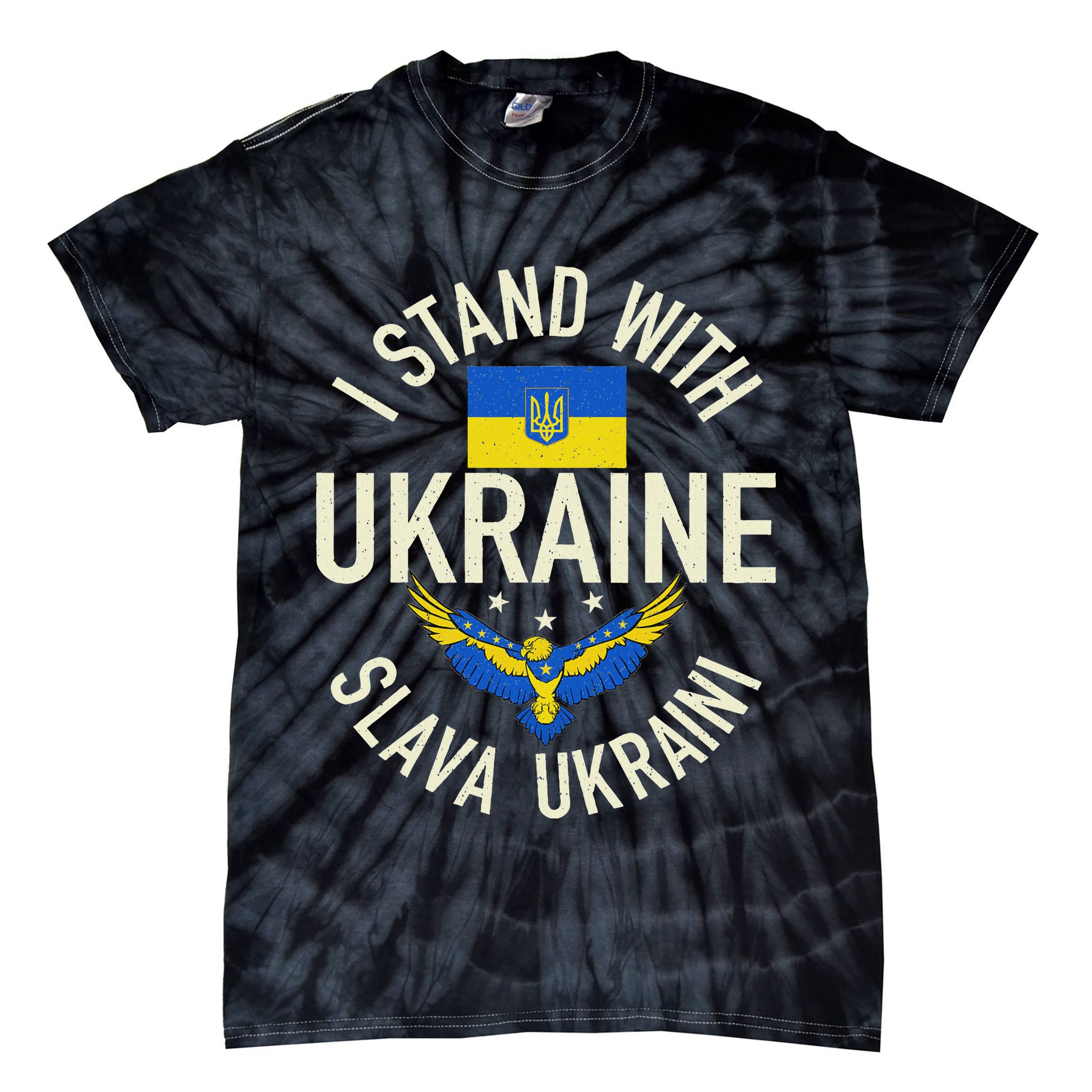 Support Ukraine I Stand With Ukraine Ukrainian Flag Patriot Tie-Dye T-Shirt