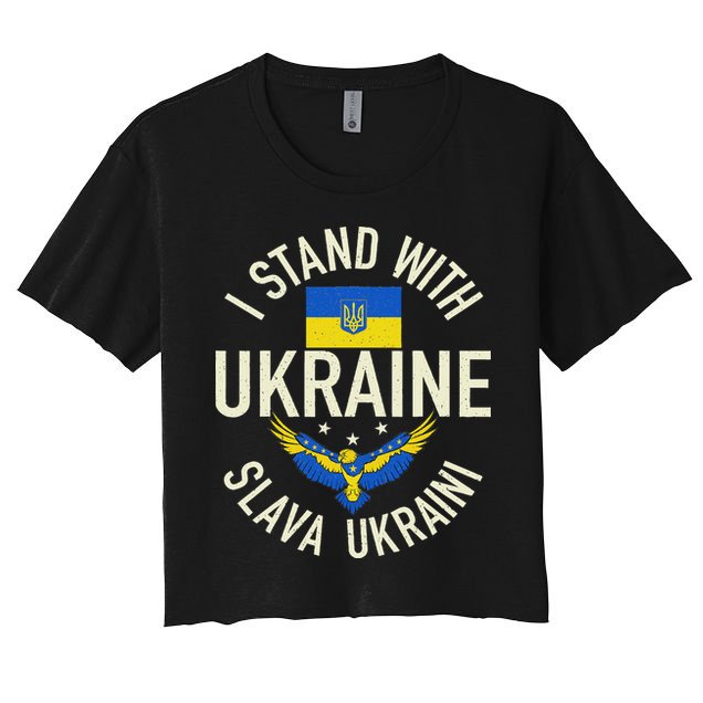 Support Ukraine I Stand With Ukraine Ukrainian Flag Patriot Crop Top
