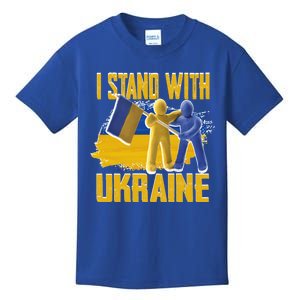 Support Ukraine I Stand With Ukraine Ukrainian Flag Clays Gift Kids T-Shirt