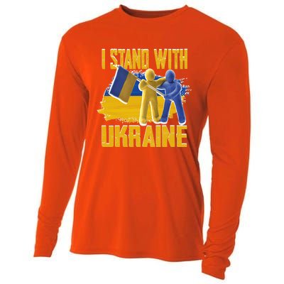 Support Ukraine I Stand With Ukraine Ukrainian Flag Clays Funny Gift Cooling Performance Long Sleeve Crew