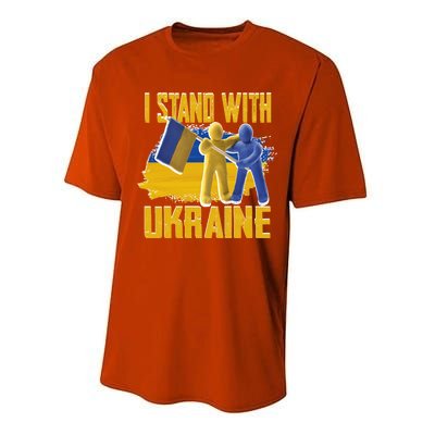 Support Ukraine I Stand With Ukraine Ukrainian Flag Clays Funny Gift Performance Sprint T-Shirt