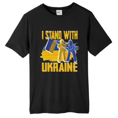 Support Ukraine I Stand With Ukraine Ukrainian Flag Clays Funny Gift Tall Fusion ChromaSoft Performance T-Shirt