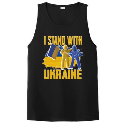 Support Ukraine I Stand With Ukraine Ukrainian Flag Clays Funny Gift PosiCharge Competitor Tank