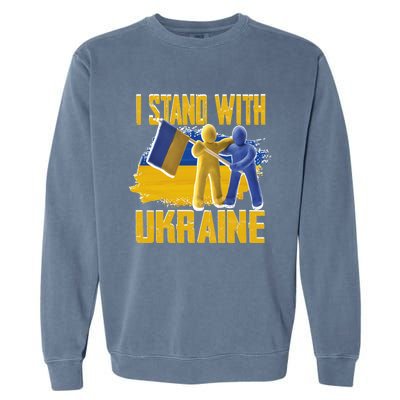 Support Ukraine I Stand With Ukraine Ukrainian Flag Clays Funny Gift Garment-Dyed Sweatshirt